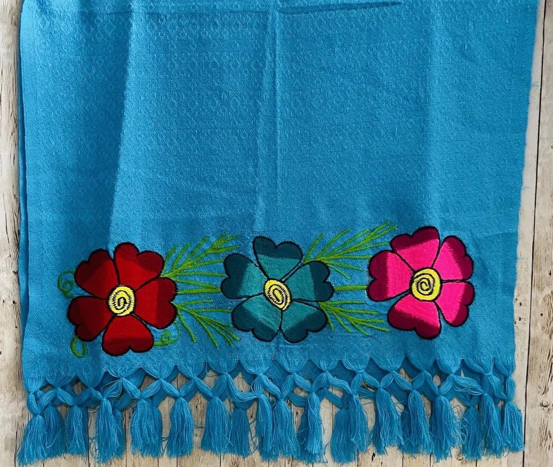 Embroidered Handmade Mexican Shawls Rebosos Bordados