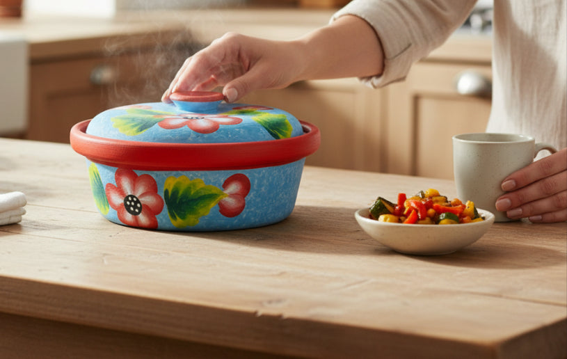 Tortillero oh Cazuela de Barro Mexicano Mexican Terra Cota Tortilla Warmer or Casserole