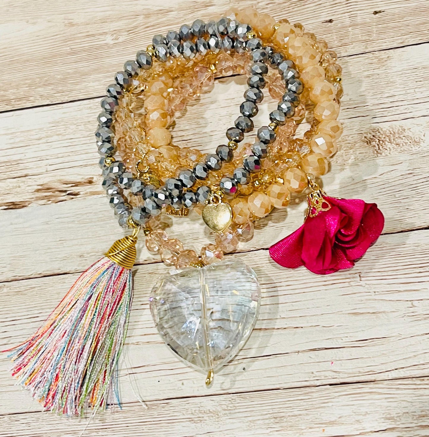 Handmade Mexican Artesanal Bracelets Set of 7 Beaded Bracelets Semanario Artesanal Mexicano 7 Pulseras