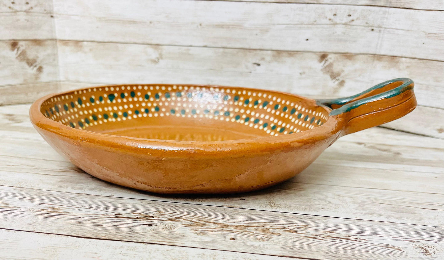 Sarten de Barro Mexicano 11 Pulgadas Mexican Terracotta Frying Pan 11 Inches