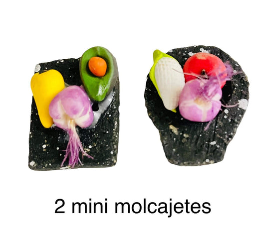 2 Miniature Mexican Mortal Molcajete & Metate 2 Mini Molcajete y Metate