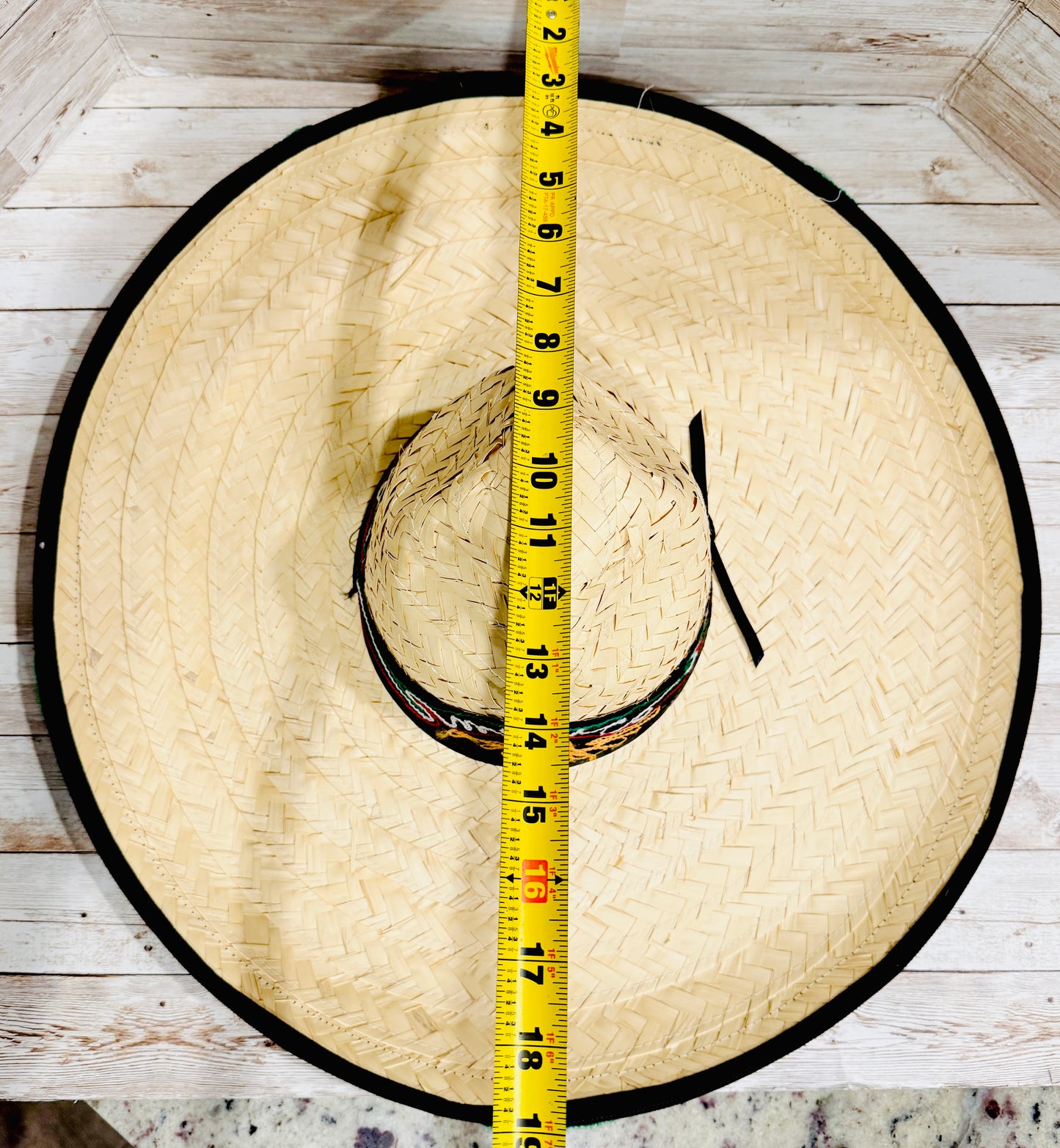Sombrero Tradicional Mexicano de Palma Con Cinta Bordada De Mexico Straw Hat