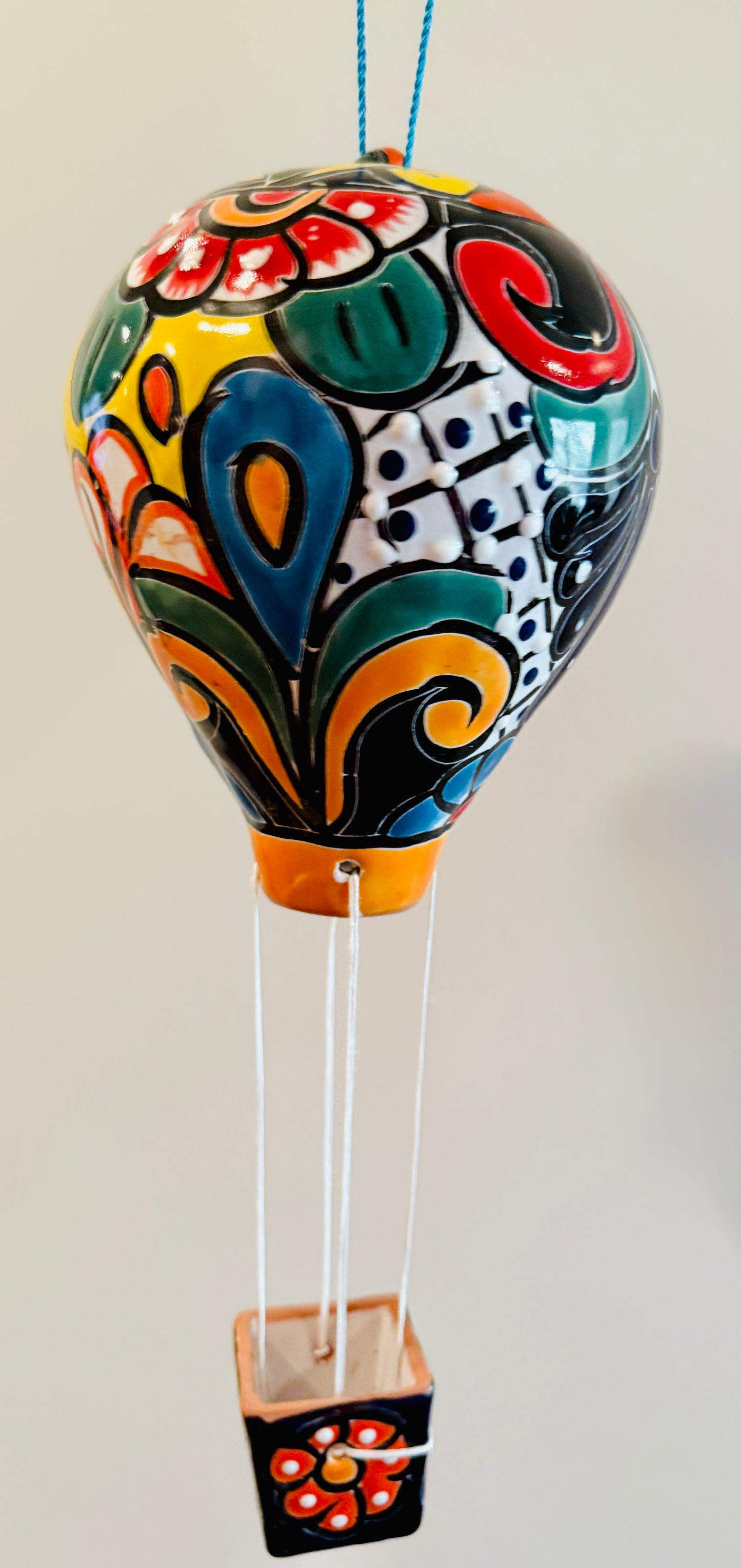Mexican Talavera Hot Air Ballon Ceramic Hanging Decor Globo Aerostático Mexicano de Talavera Globo de Aire