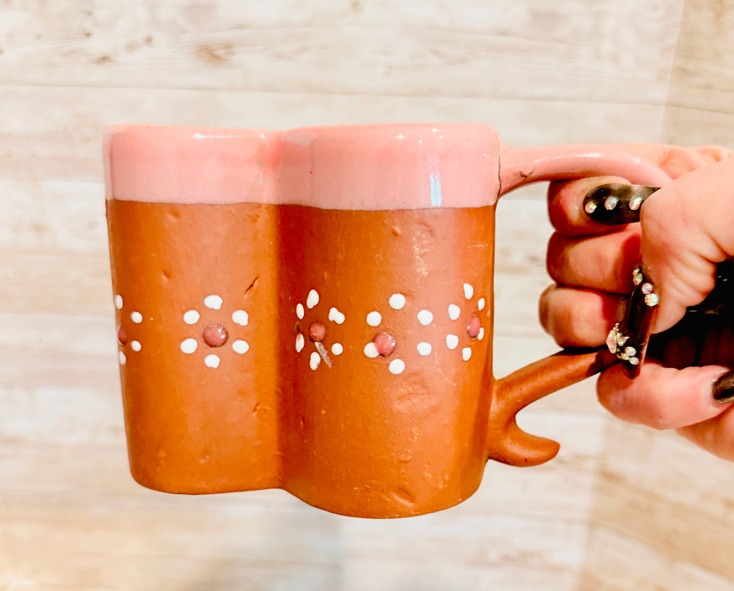Tazas Forma Corazon de Barro Mexicano Mexican Terracota Heart Shaped Mugs