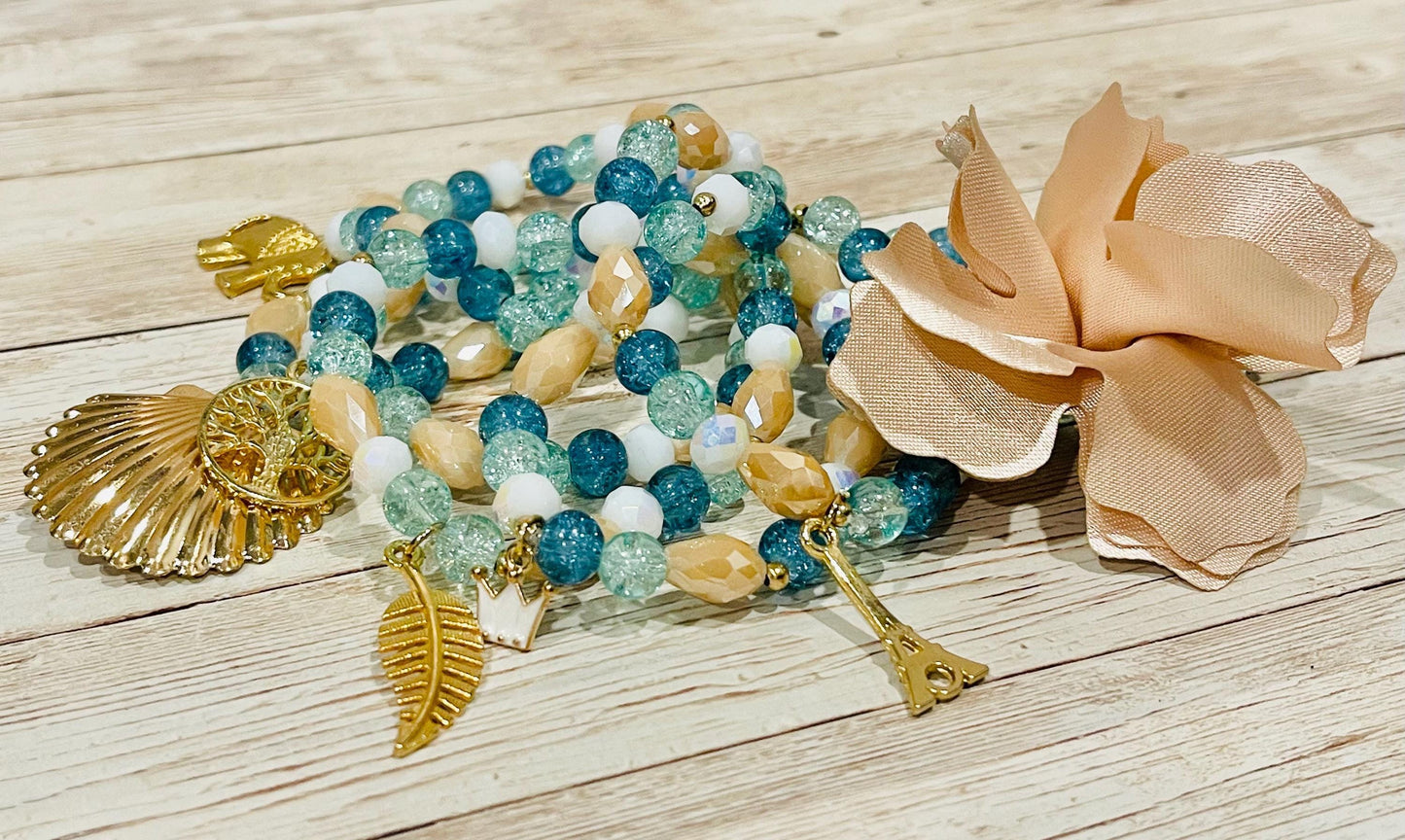 Handmade Mexican Artesanal Bracelets Set of 7 Beaded Bracelets Semanario Artesanal Mexicano 7 Pulseras