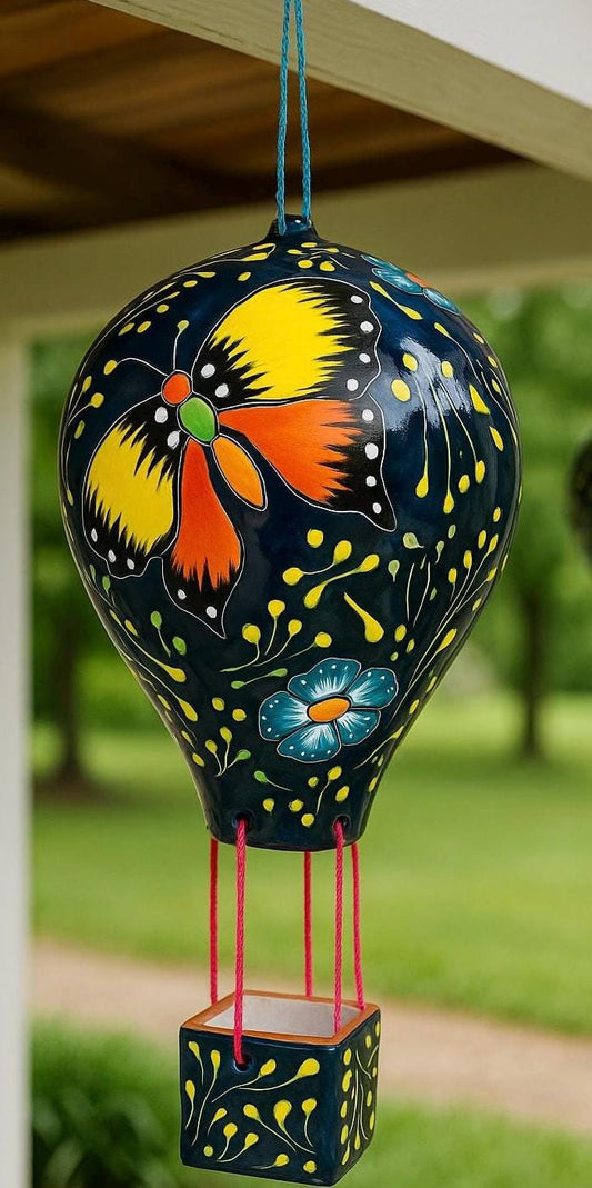 Mexican Talavera Hot Air Ballon Ceramic Hanging Decor Globo Aerostático Mexicano de Talavera Globo de Aire