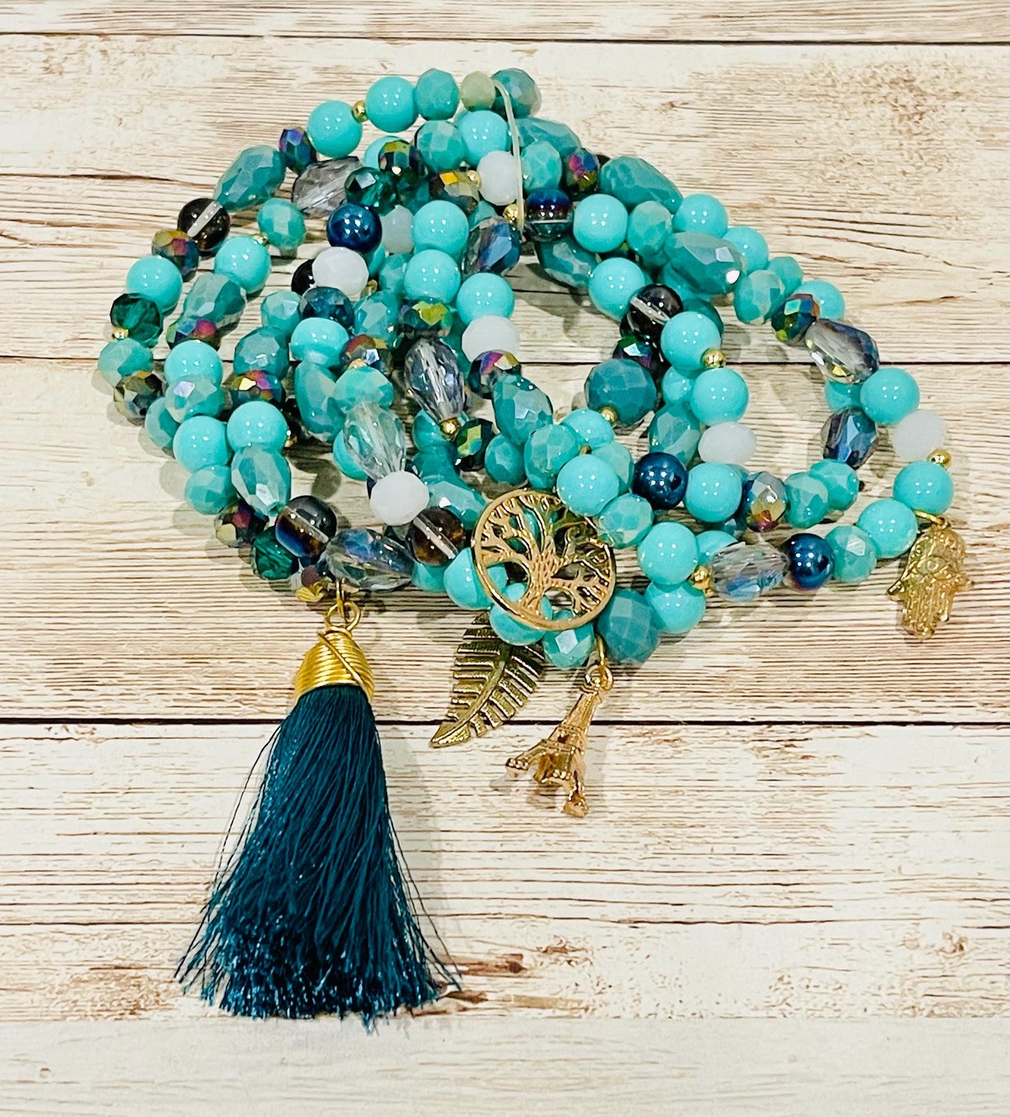 Handmade Mexican Artesanal Bracelets Set of 7 Beaded Bracelets Semanario Artesanal Mexicano 7 Pulseras