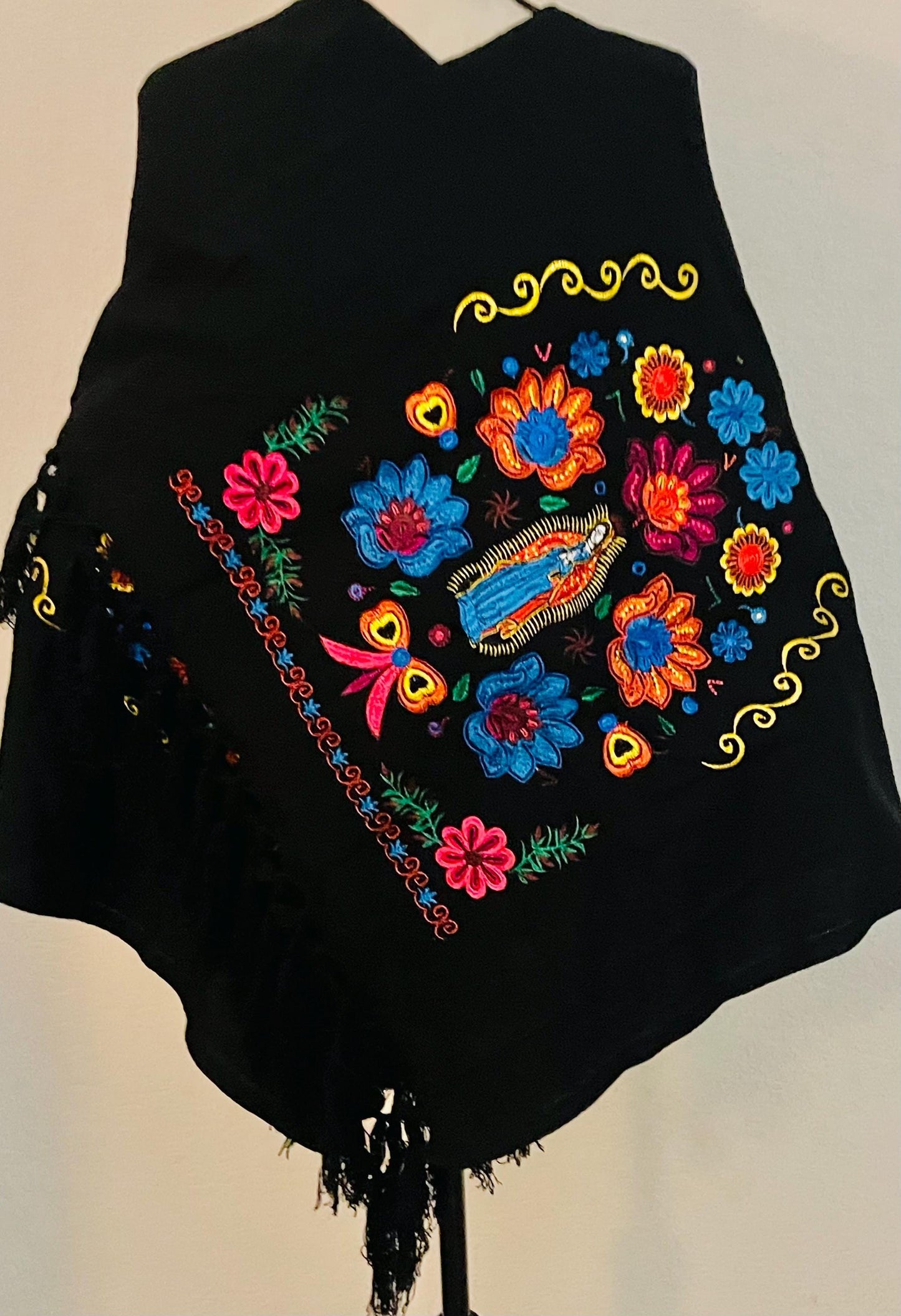 Embroidered Handmade Mexican Shawl Reboso Bordados en Telar