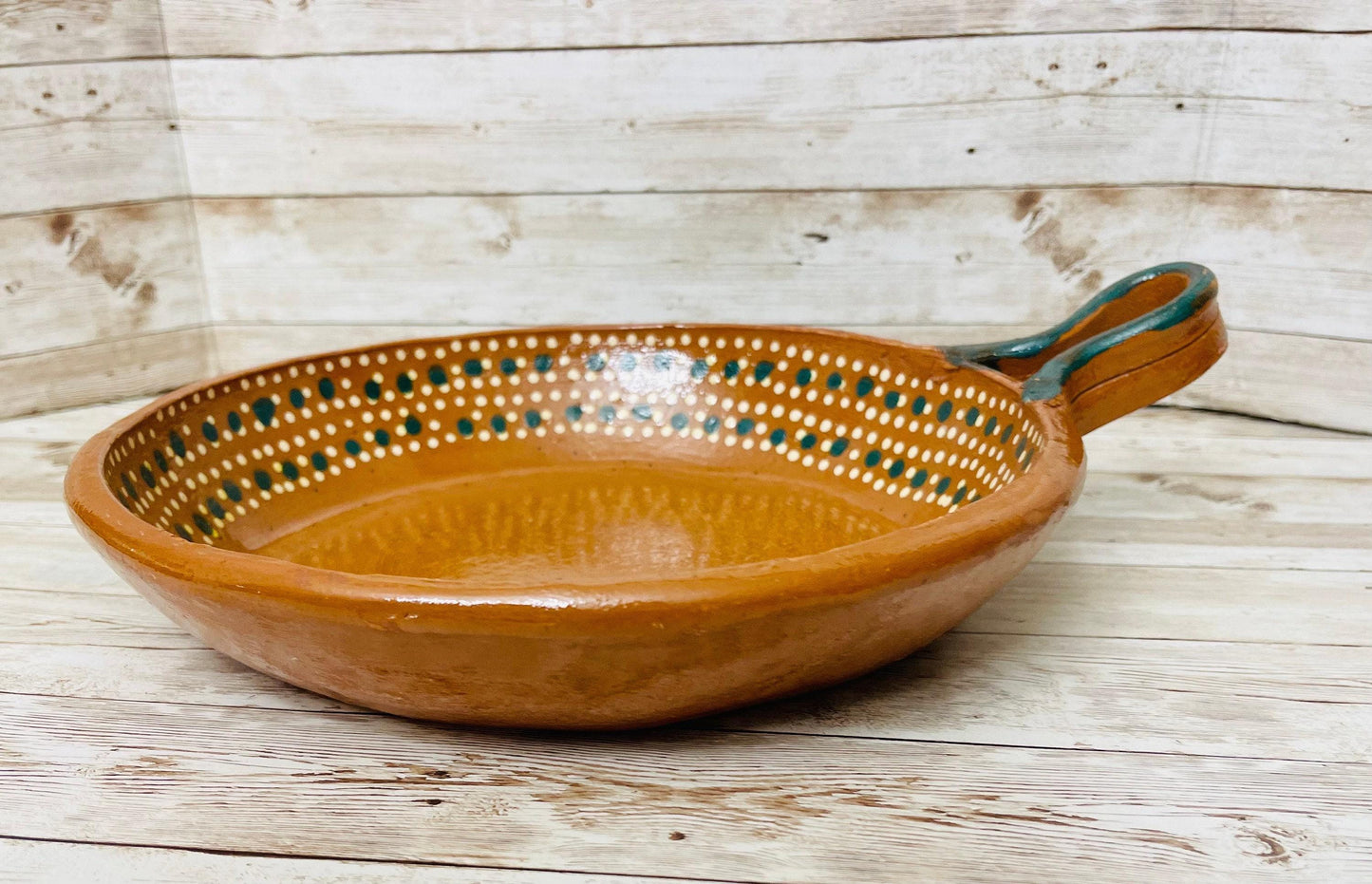 Sarten de Barro Mexicano 11 Pulgadas Mexican Terracotta Frying Pan 11 Inches