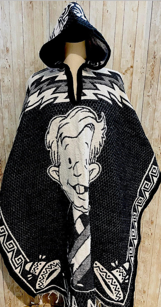 Mexican Poncho Gavan De Amlo Manuel Lopez Obrador con Gorro Mexican PONCHO with Hoodie