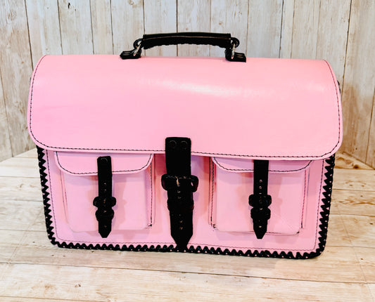 Unisex Leather Handmade Portfolio Leather Business Briefcase Mexican Artesanal Satchel Portafolio Artesanal de Piel de Cuero