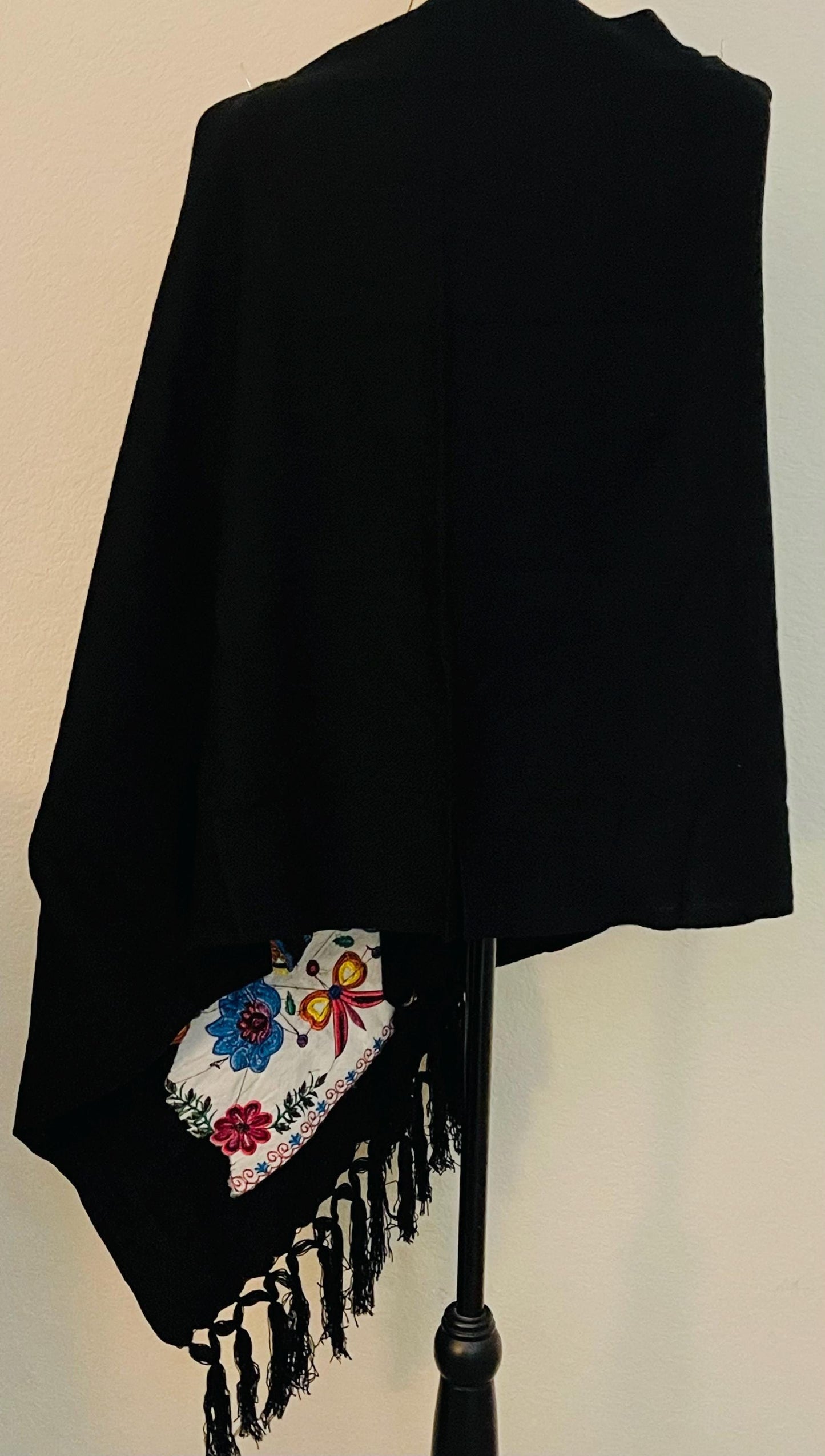 Embroidered Handmade Mexican Shawl Reboso Bordados en Telar