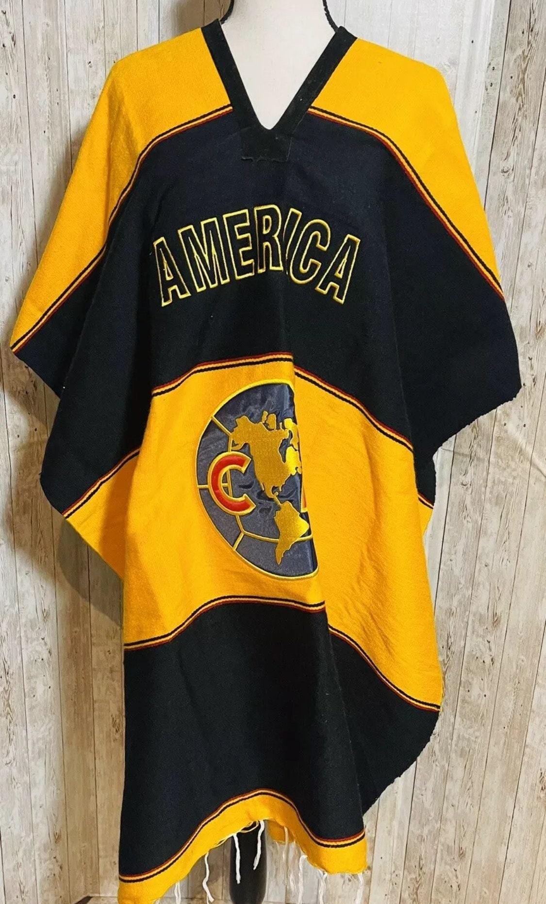 Poncho Mexicano  del Club America Poncho de Futbol Mexicano Mexican Soccer Poncho
