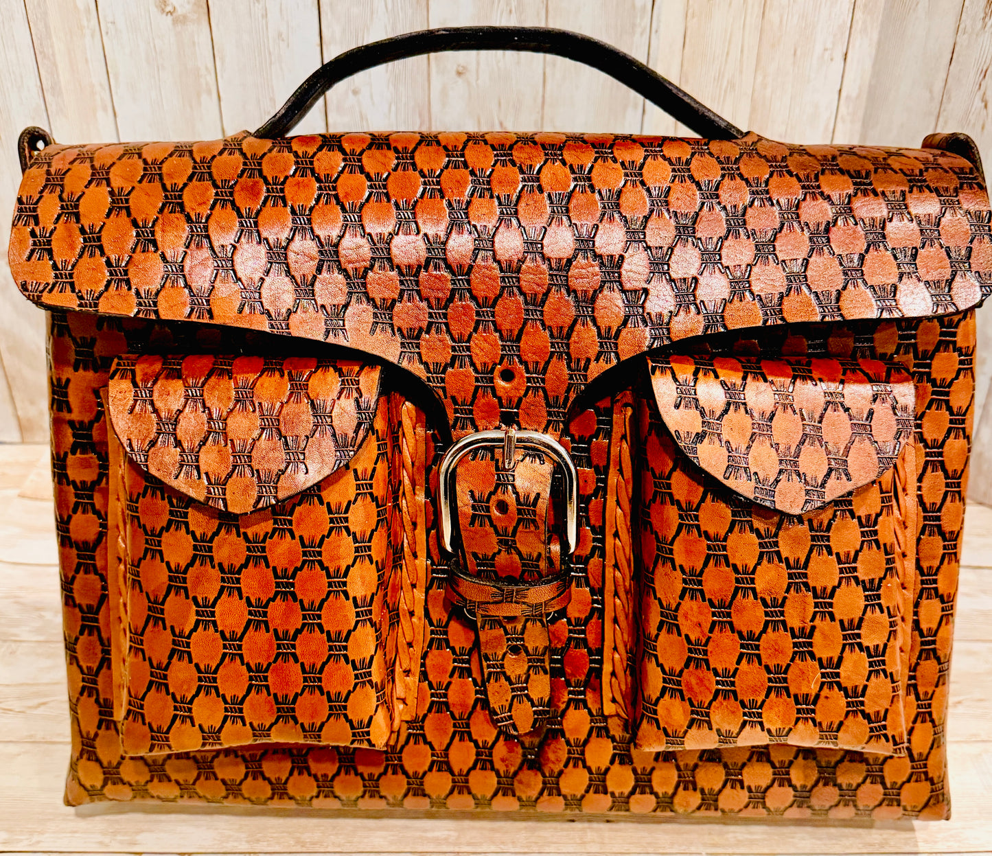 Unisex Leather Handmade Portfolio Leather Business Briefcase Mexican Artesanal Satchel Portafolio Artesanal de Piel de Cuero Amartillado
