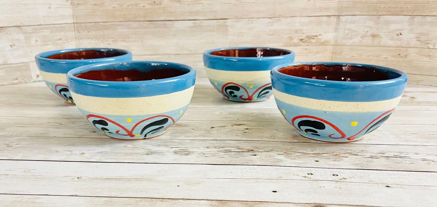 Terra Cota Mexican Clay Bowls with Mugs Platos de Barro con Tazas Engove