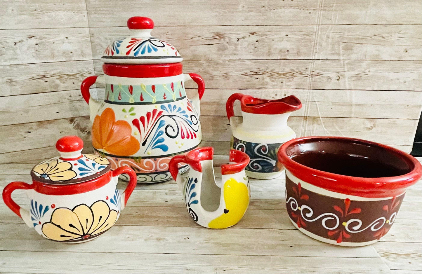 Terra Cota Mexican Clay Pots & Bowls Sets Ollas y Platos de Barro Engove en Sets