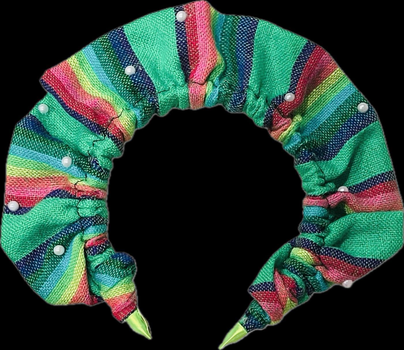 2x Diademas Mexicana Artesanales Tela Cambaya 2x Mexican Sarape Headbands Cambaya Cloth