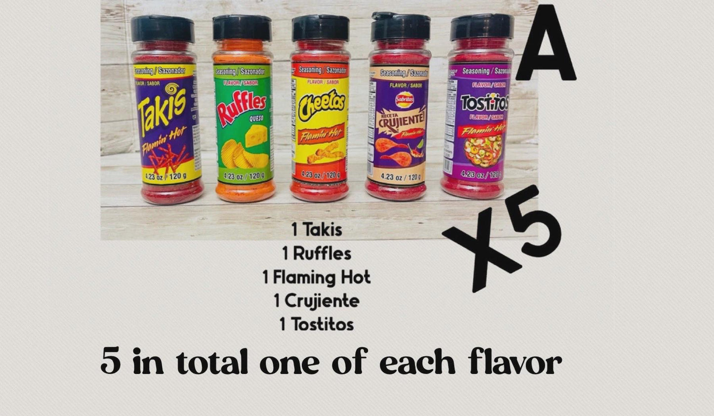 Takis Fuego Flamming Hot Cheetos Tostitos & Crujiente Seasoning Chilli Powder Polvo Chilito Takis Fuego, Flamming Hot, Cheetos Tostitos