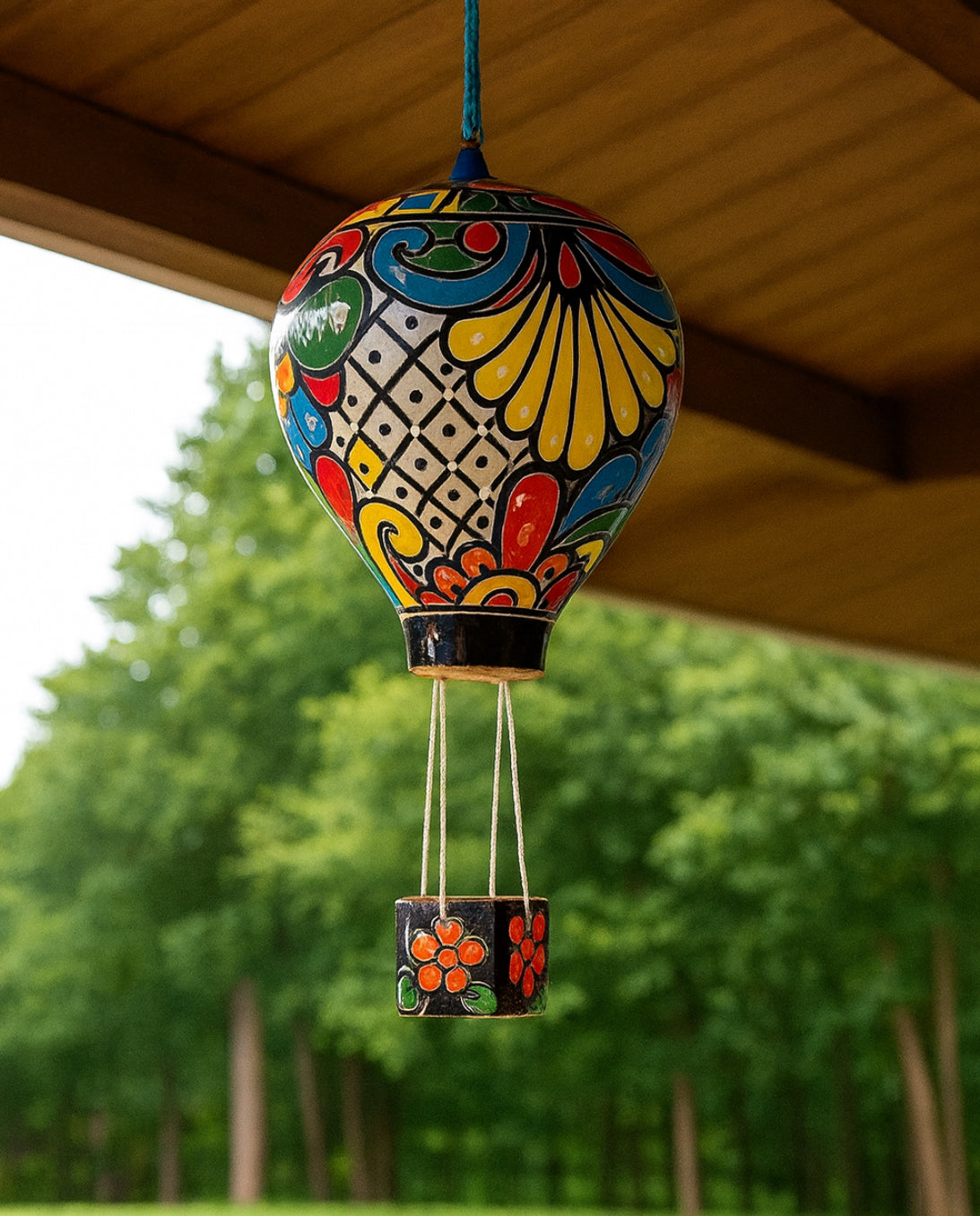 Mexican Talavera Hot Air Ballon Ceramic Hanging Decor Globo Aerostático Mexicano de Talavera Globo de Aire