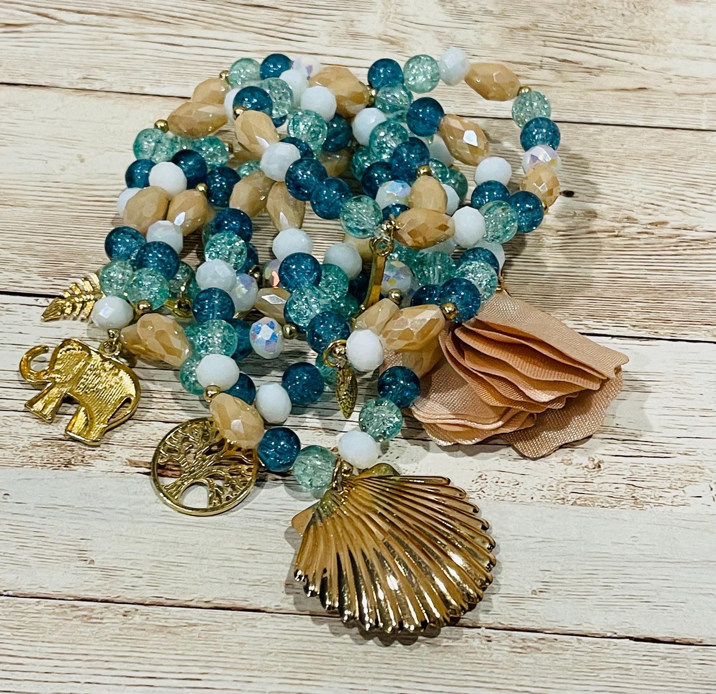 Handmade Mexican Artesanal Bracelets Set of 7 Beaded Bracelets Semanario Artesanal Mexicano 7 Pulseras