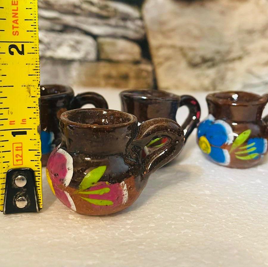Mini Cantaritos for Tequila Shots or Hot Tea Mini Tequileros Mexicanos