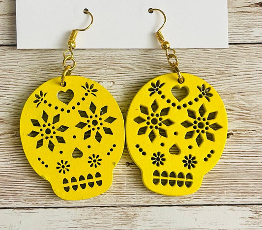 2x Day of the Dead Earrings 2 Pares de Aretes de Dia de Muerto