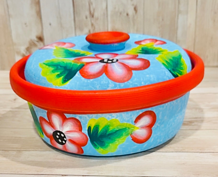 Tortillero oh Cazuela de Barro Mexicano Mexican Terra Cota Tortilla Warmer or Casserole
