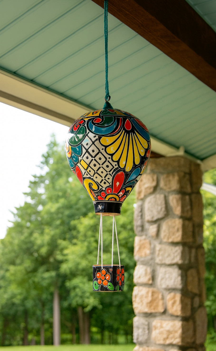Mexican Talavera Hot Air Ballon Ceramic Hanging Decor Globo Aerostático Mexicano de Talavera Globo de Aire