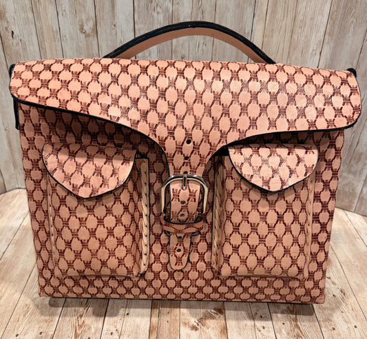 Mexican Leather Portfolio Briefcase Hand Tooled Laptop Bag Business Case Handmade Leather
