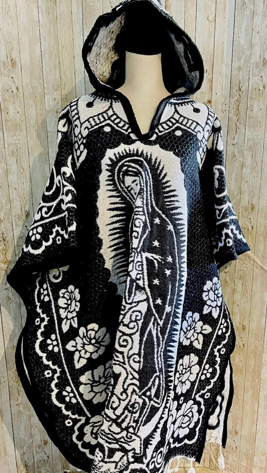 Mexican Poncho Of Virgin Mary and St. Jude Sarape Poncho De La Virgen Maria Y San Judas Tadeo