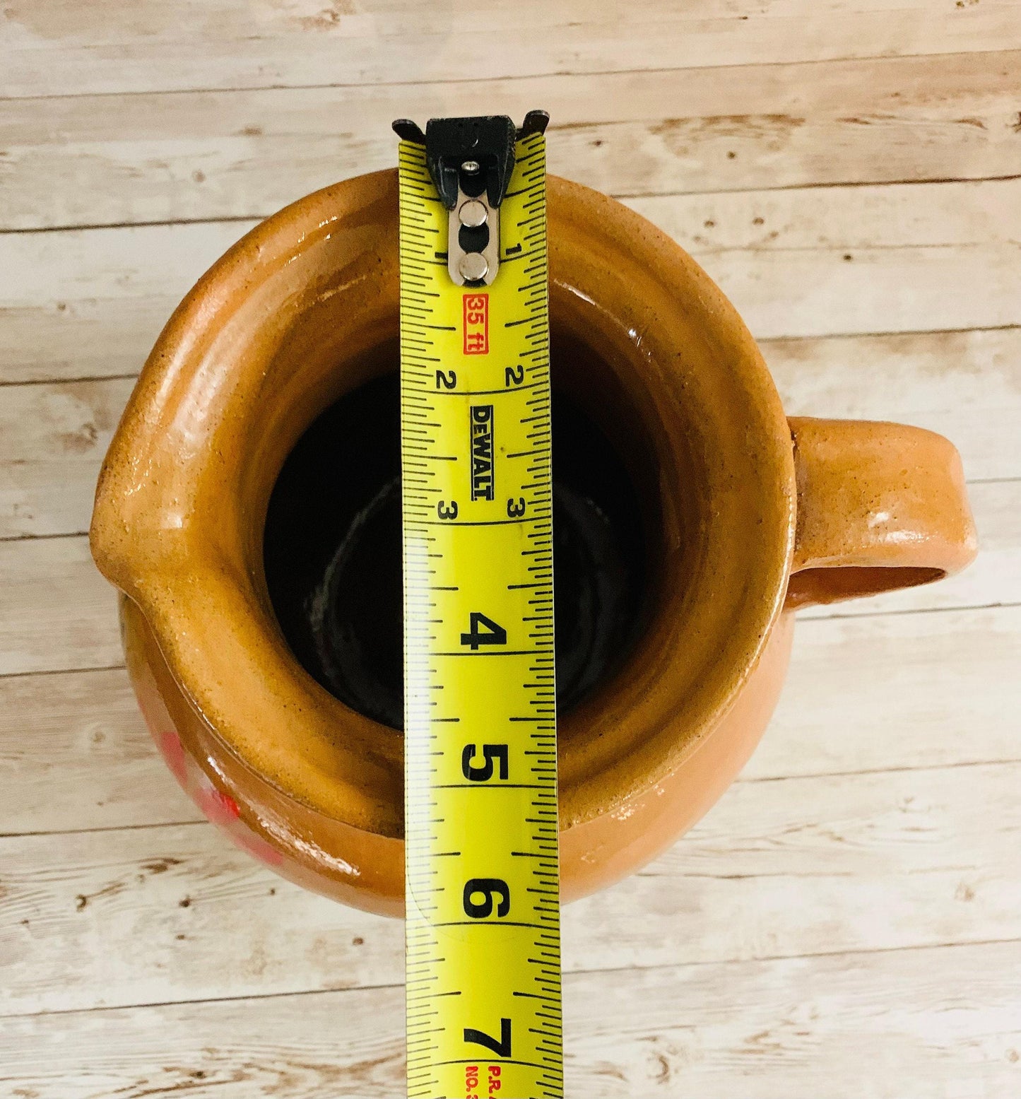 Terra Cotta Mexican Art Pottery Pitcher Jarra Artesanal Mexicana de Barro
