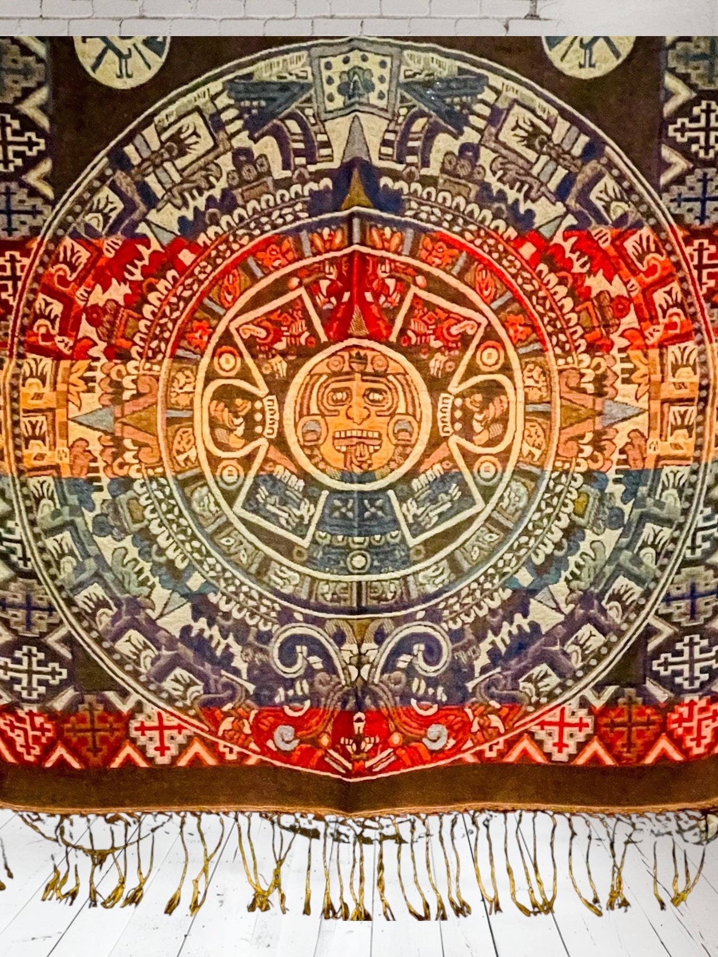 Maya Calendar Mexican Thin Shawl Wrap Reboso Mexicano de Calendario Maya/Azteca Delgado