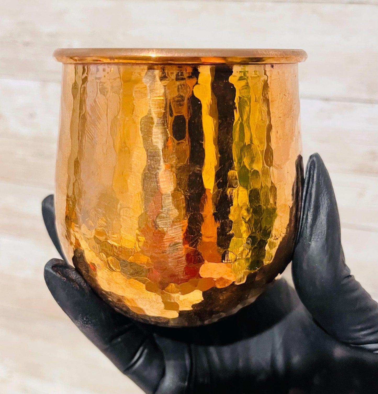4x Mexican Copper Cups 4 Vasos de Cobre Mexicano