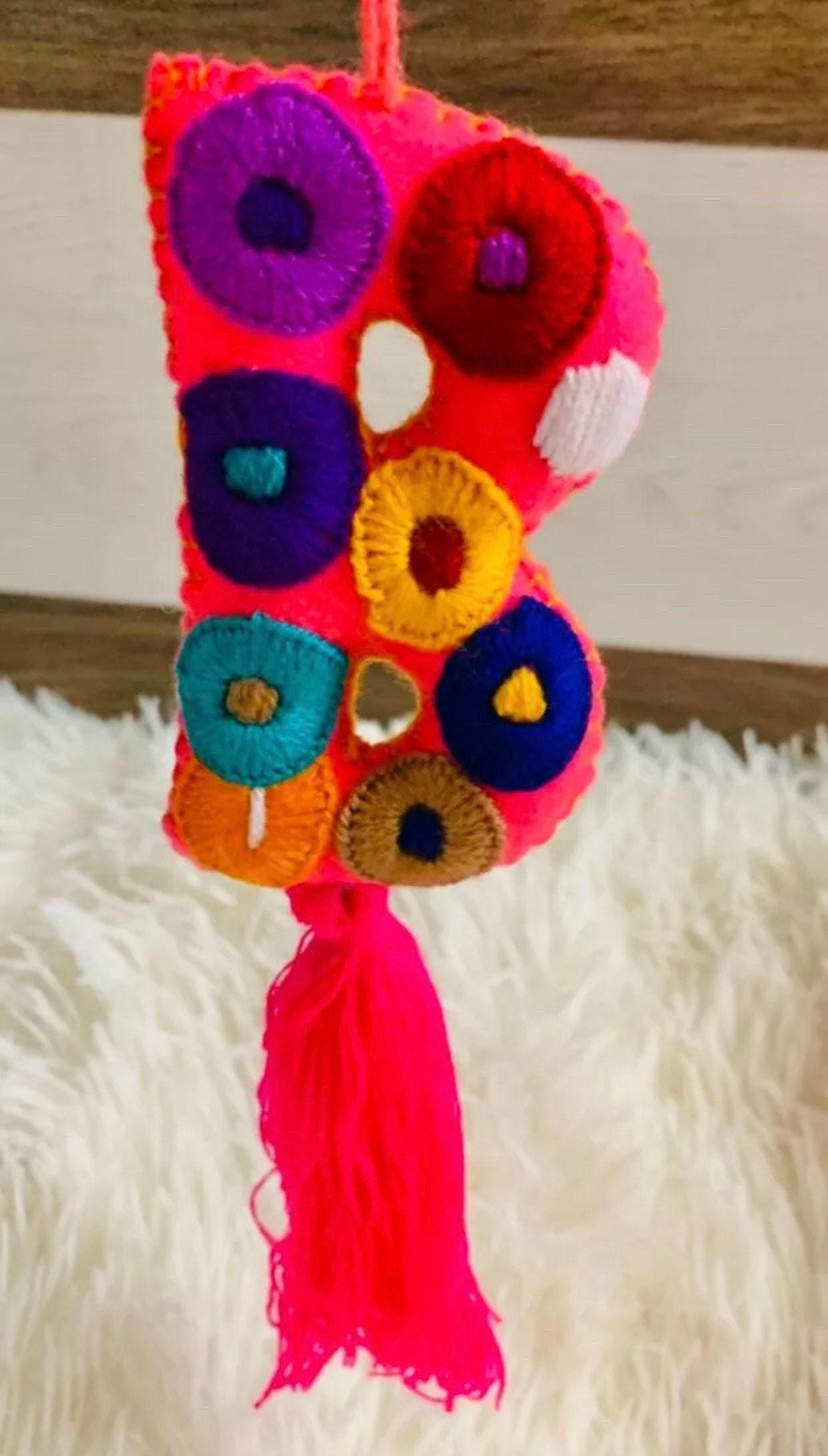 Handmade Alphabet Felt Letters Pompoms Ornaments Tassel Accessories Letras Decorativas