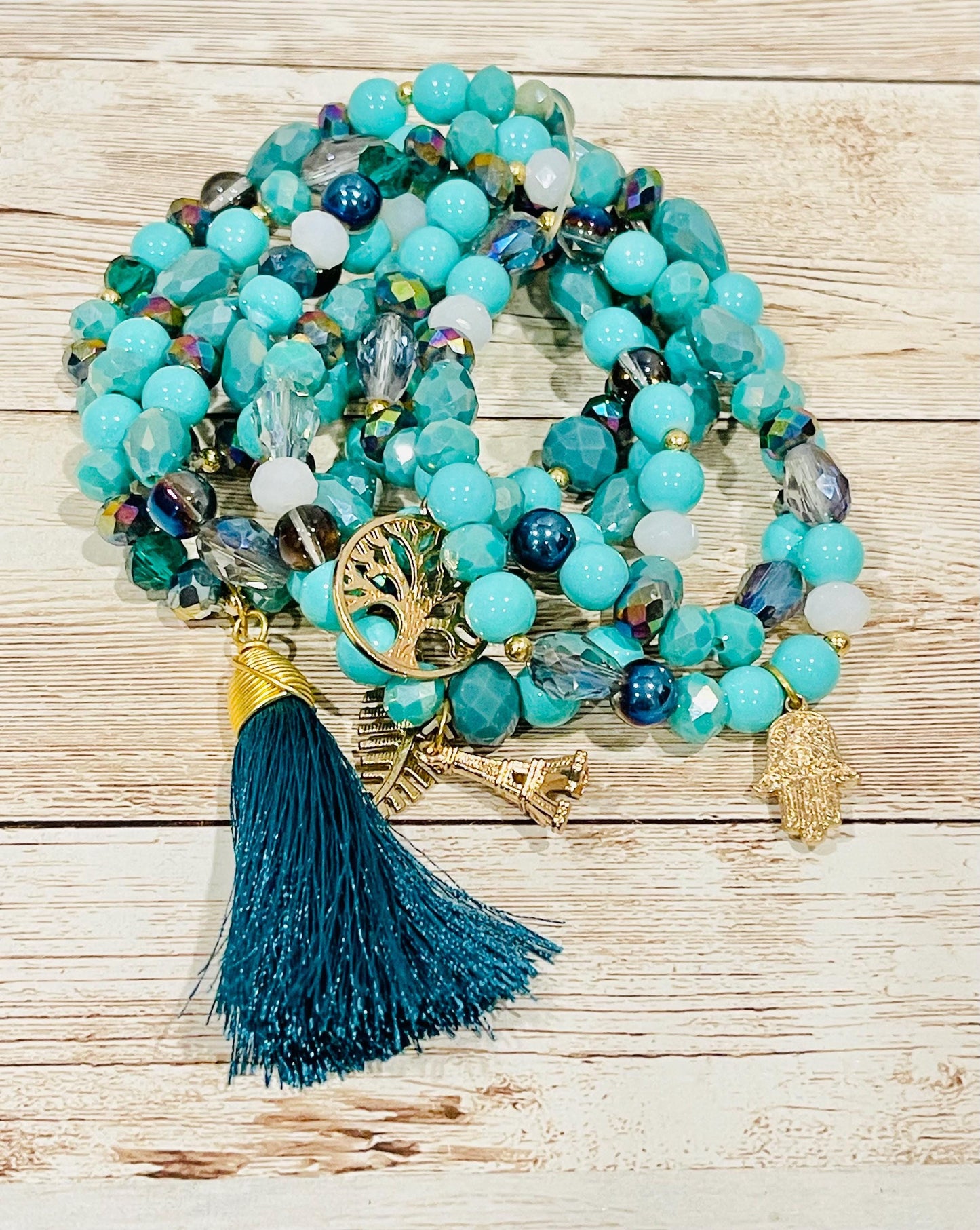 Handmade Mexican Artesanal Bracelets Set of 7 Beaded Bracelets Semanario Artesanal Mexicano 7 Pulseras