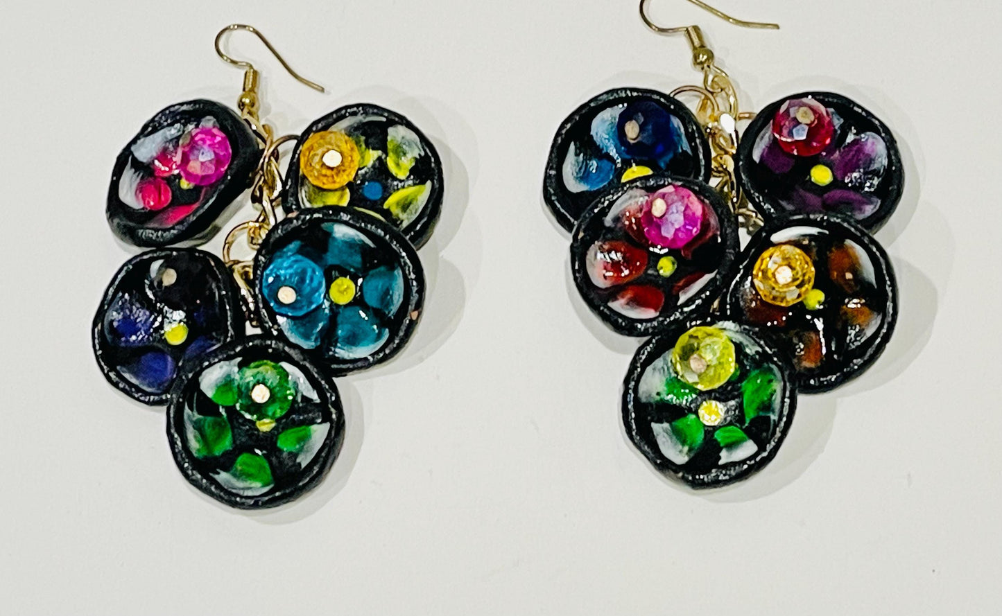 Mexican Artesanal Mini Clay Plate Earrings Aretes Artesanales Mexicanos de Platitos de Barro