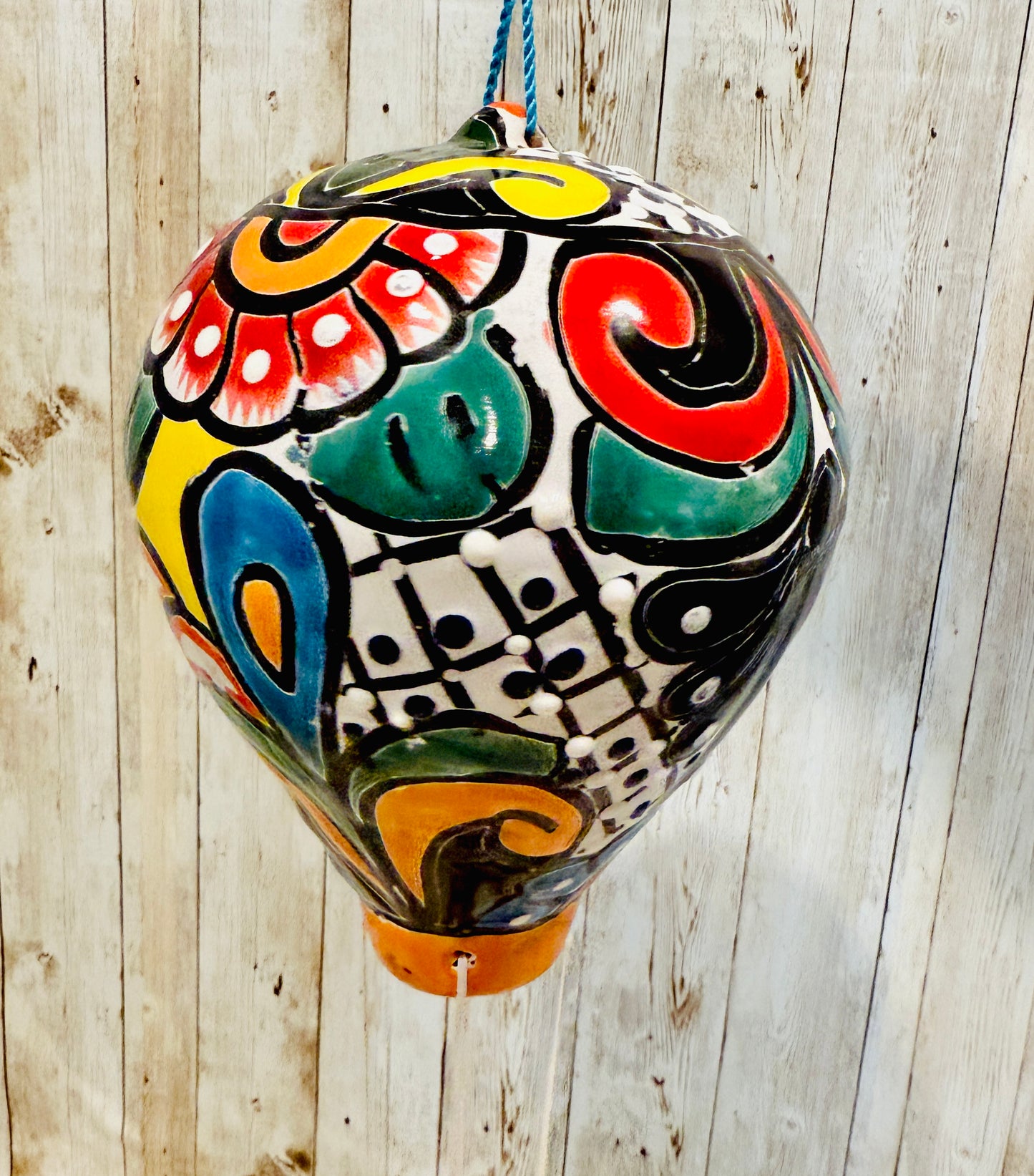 Mexican Talavera Hot Air Ballon Ceramic Hanging Decor Globo Aerostático Mexicano de Talavera Globo de Aire