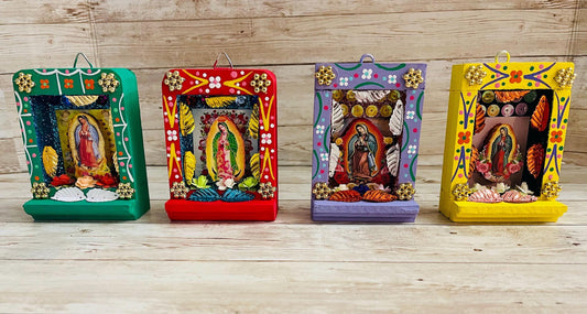 Nicho Mexicano de La Virgen Maria Virgin Mary  Shadow Box Nicho