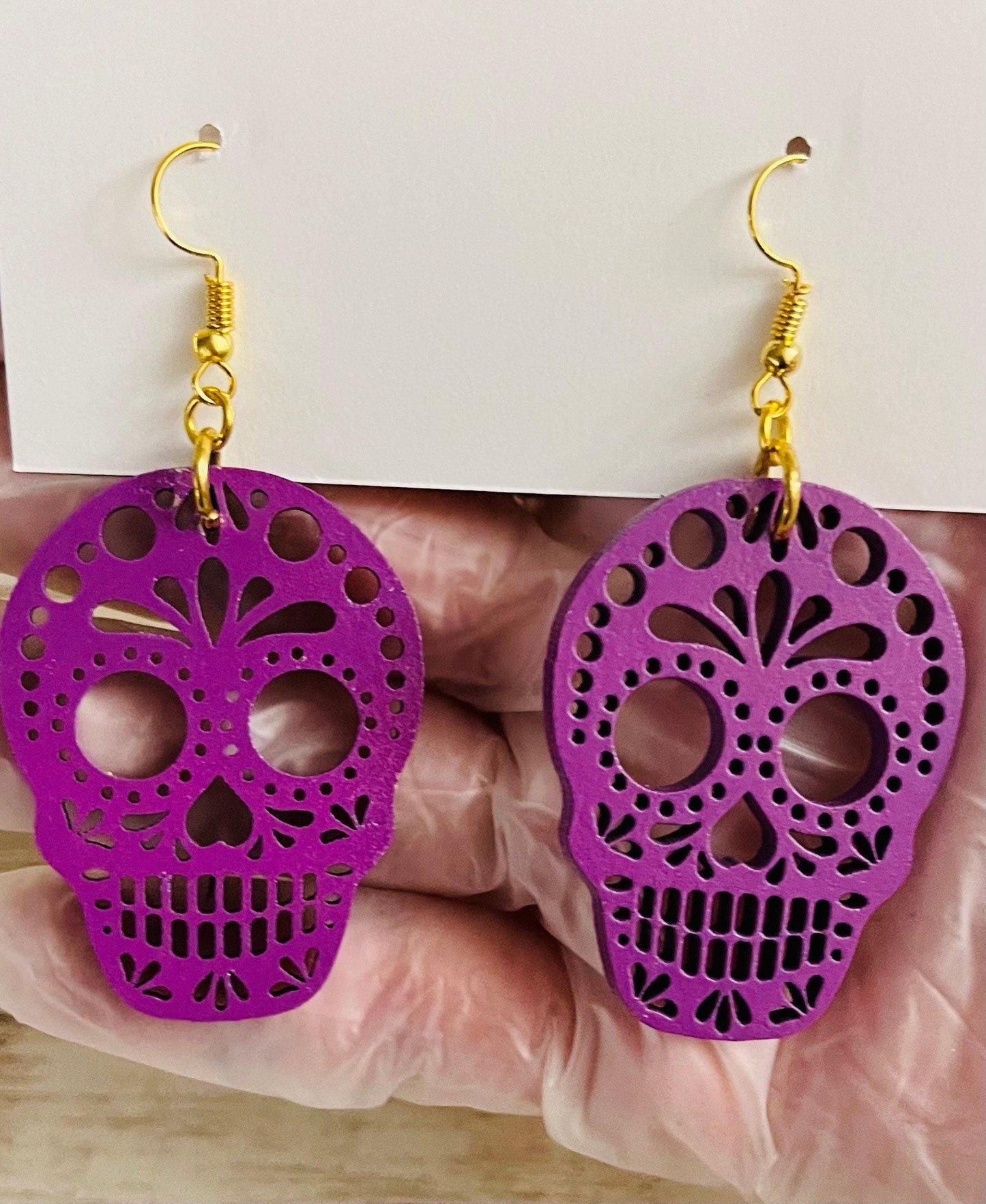 2x Day of the Dead Earrings 2 Pares de Aretes de Dia de Muerto