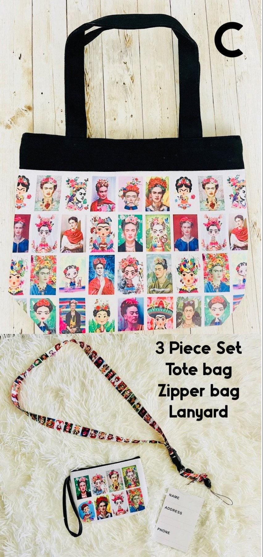 Mexican Frida Kahlo Tote Bag and Sets Bolsa Artesanal Mexicana Frida Kahlo con Accesorios