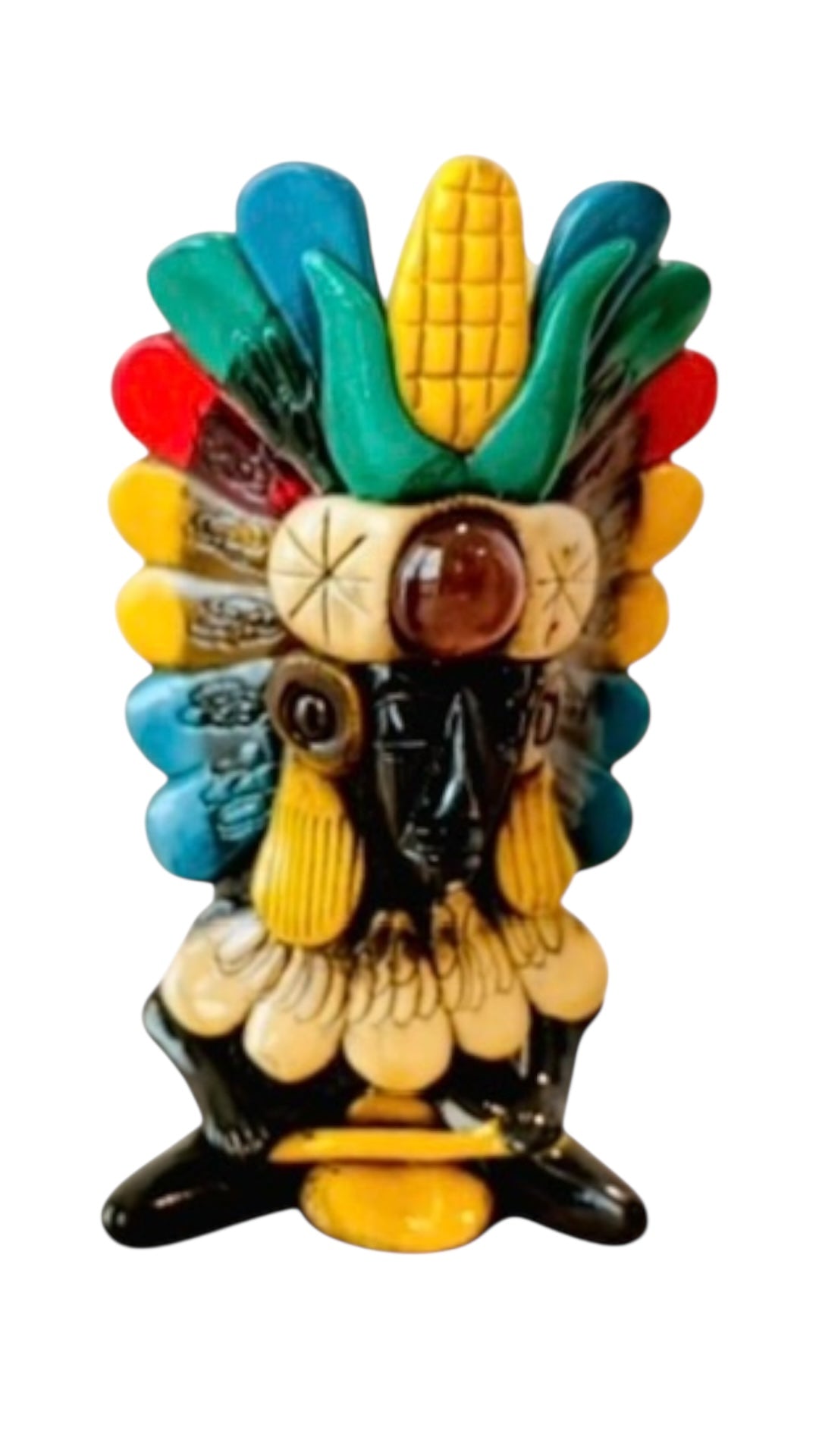 3x Mexican Artesanal Aztec Warrior Shot Glasses 3 Vasos Tequileros Mexicanos Azteca Guerrero