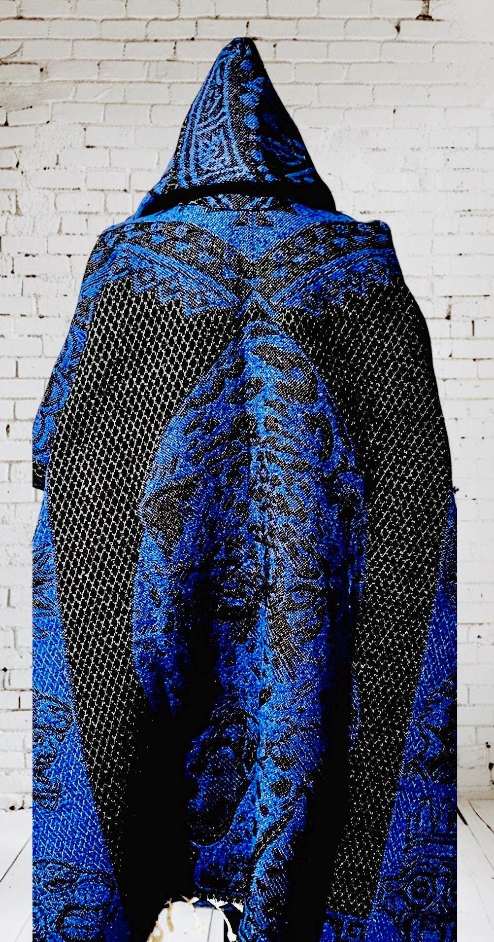 Mexican Double Sided Poncho Aztec and Jaguar Poncho Gavan Azteca con Jaguar Doble Vista