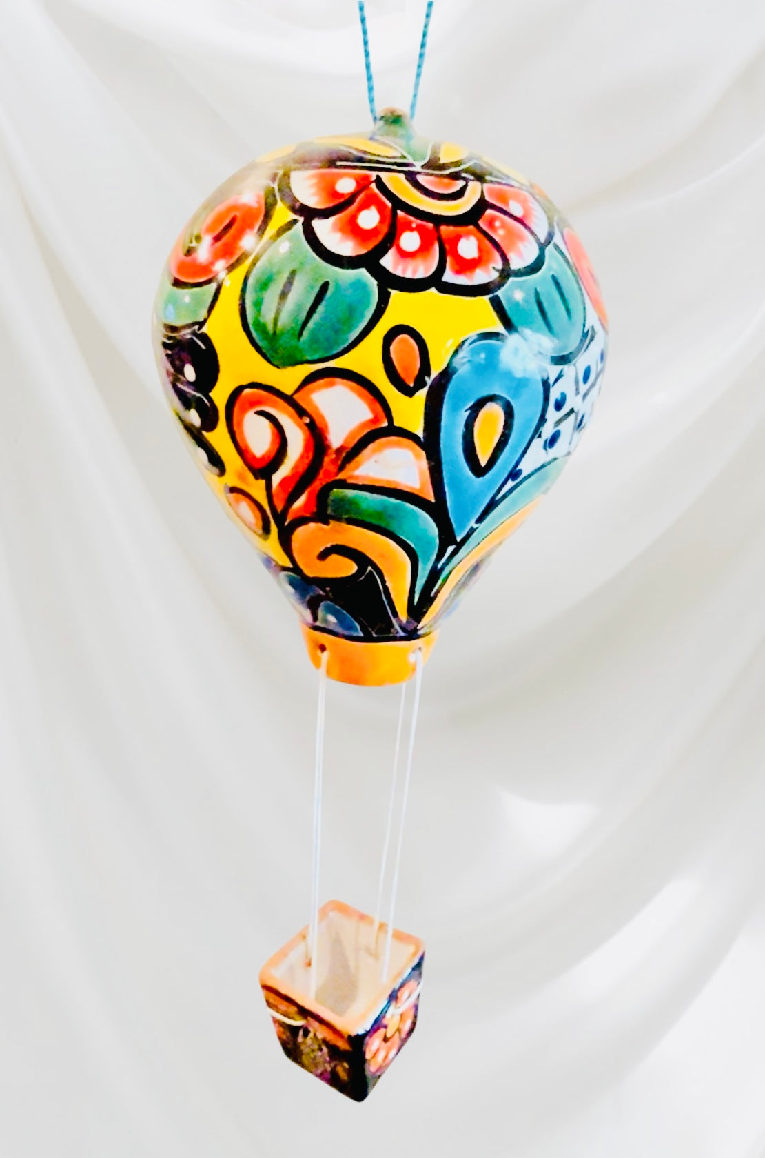 Mexican Talavera Hot Air Ballon Ceramic Hanging Decor Globo Aerostático Mexicano de Talavera Globo de Aire