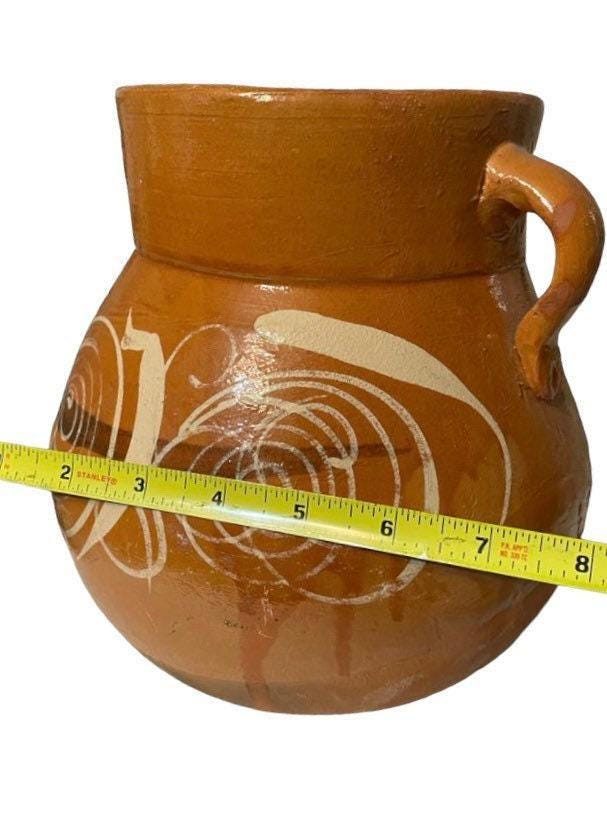 Olla de Barro Decorada con Tapa Clay Pot with lid Fits Up To 1 Kg Terracota Pot