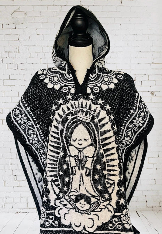 Virgin Mary Mexican Poncho Kids Size Poncho Gavan de la Virgencita Maria de niño/a