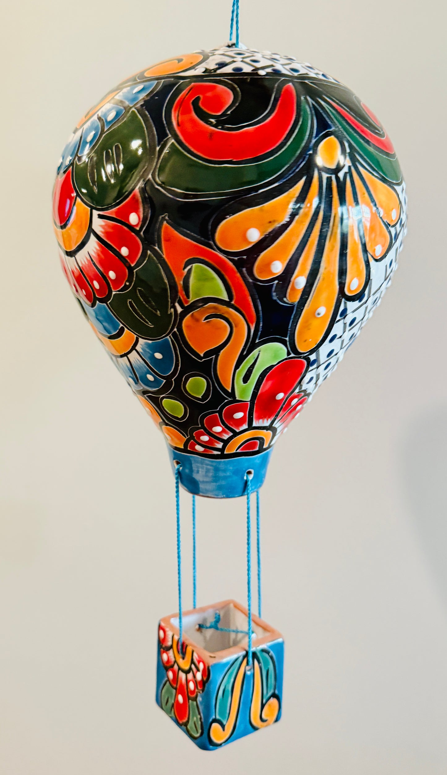 Mexican Talavera Hot Air Ballon Ceramic Hanging Decor Globo Aerostático Mexicano de Talavera Globo de Aire