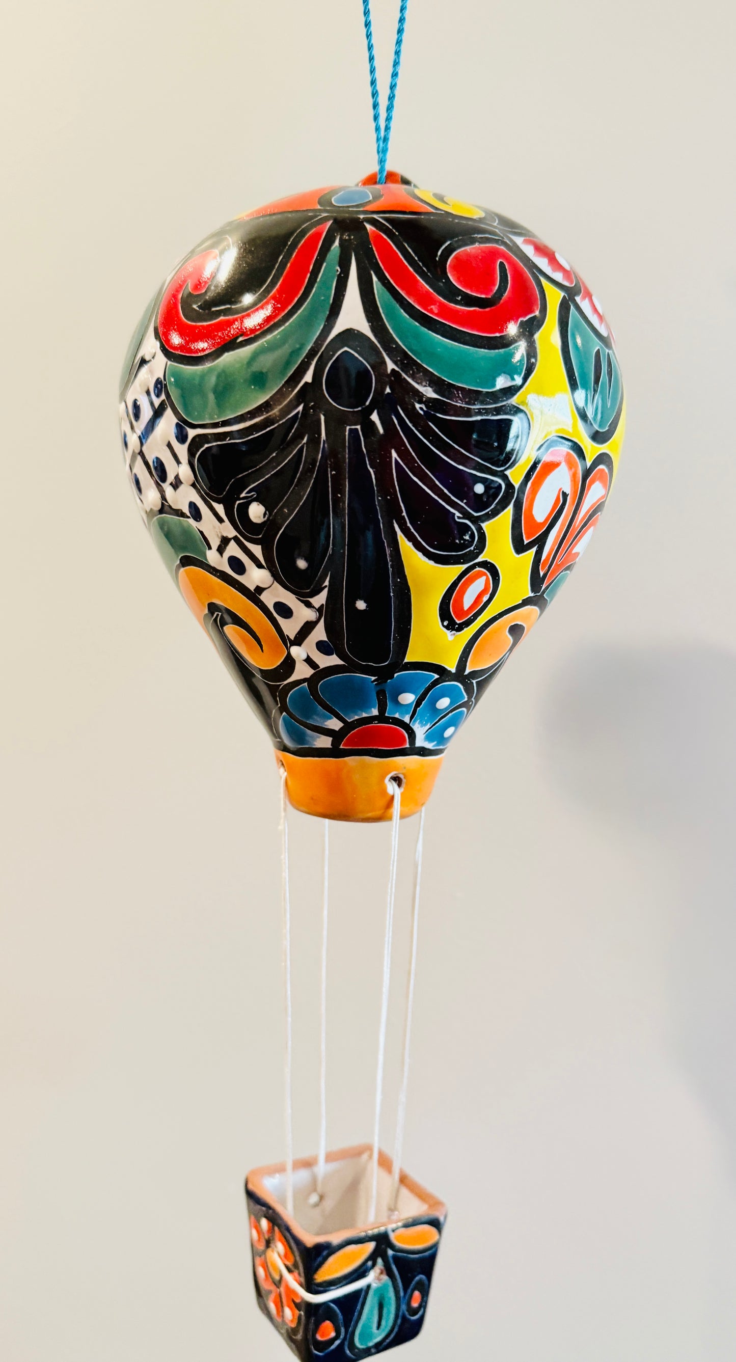 Mexican Talavera Hot Air Ballon Ceramic Hanging Decor Globo Aerostático Mexicano de Talavera Globo de Aire