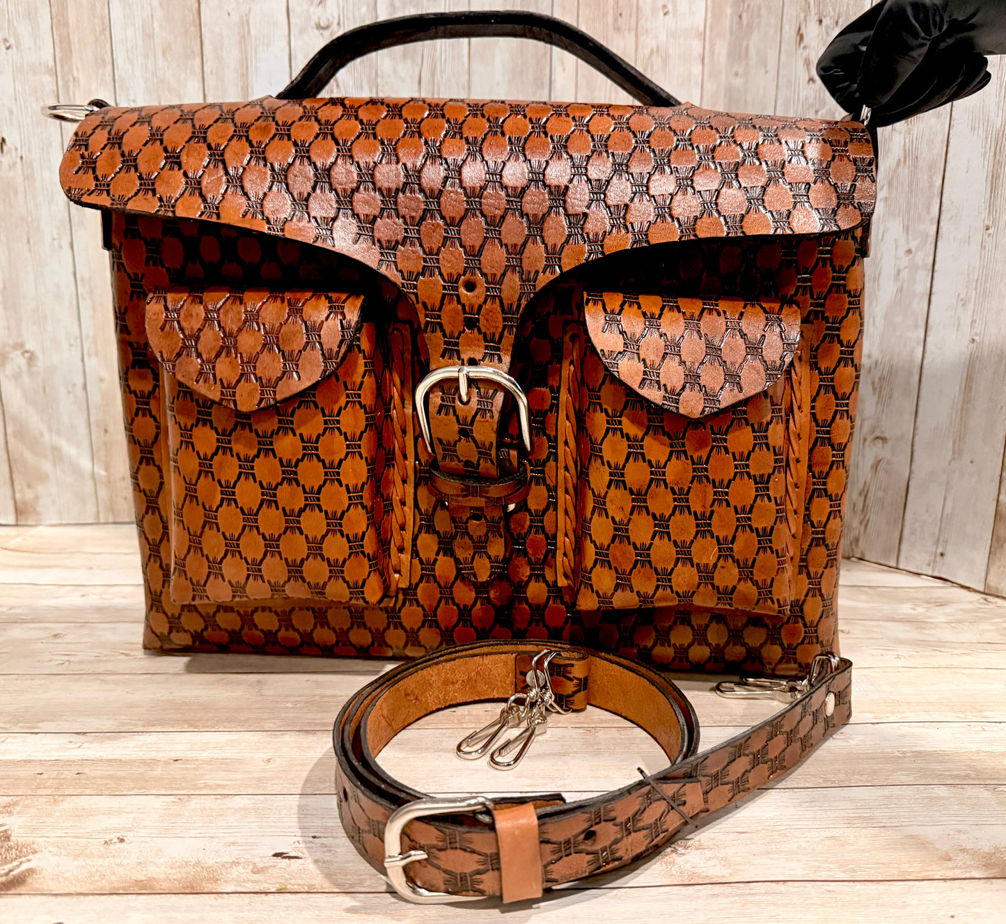 Unisex Leather Handmade Portfolio Leather Business Briefcase Mexican Artesanal Satchel Portafolio Artesanal de Piel de Cuero Amartillado