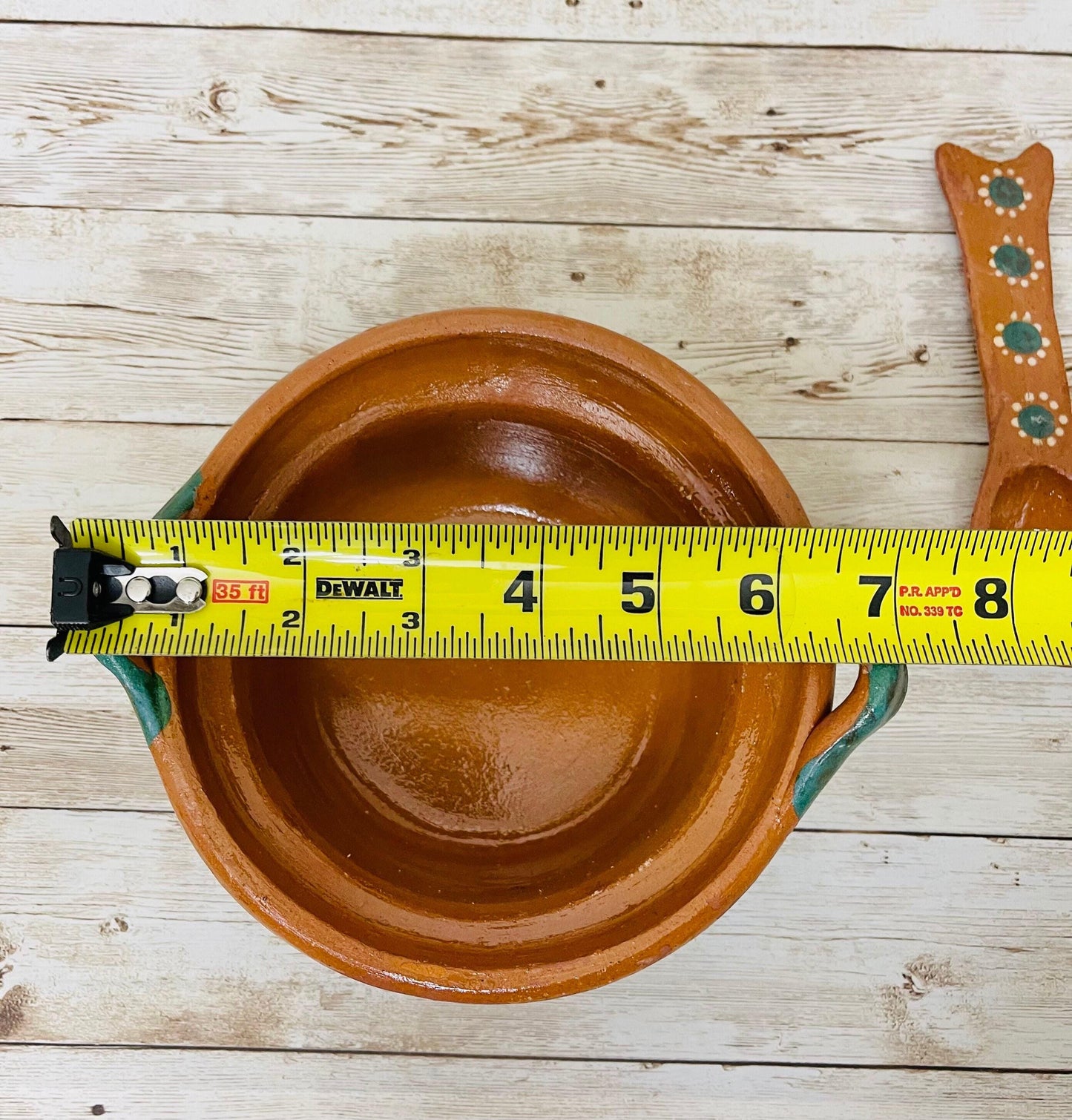 Mexican Casserole with Lid and Spoon Cazuela de Barro con Tapa y Cuchara
