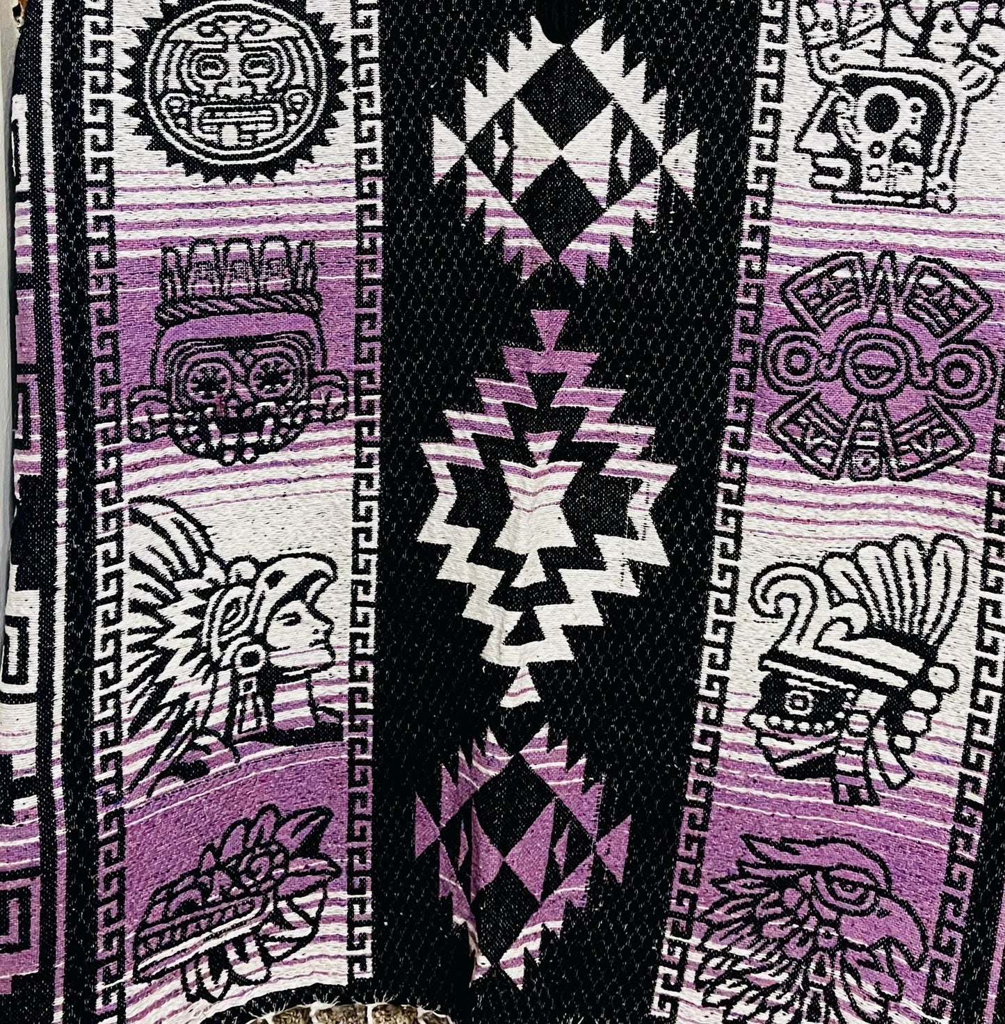 Mexican Greek Aztec Calendar Double Sided Poncho Poncho Mexicano Doble Vista Calendario Azteca Greco